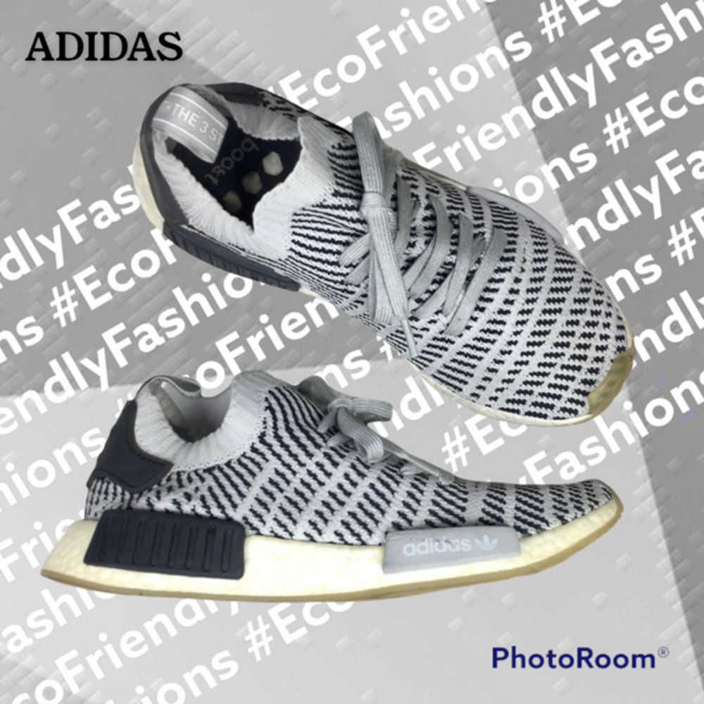Adidas Men's NMD R1 STLT Primeknit Black/Grey Running Athletic Shoes Size US 8.5